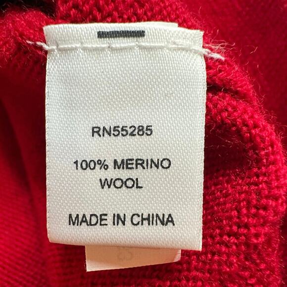 Express: Red Argyle Merino Wool Sweater - Picture 4 of 5